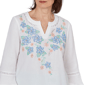Petite Alfred Dunner Caribbean Blues 3/4 Flounce Sleeve Blouse - image 5