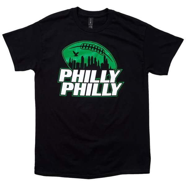 Mens Tailgate Philly Football Skyline Short Sleeve Tee - Black - image 