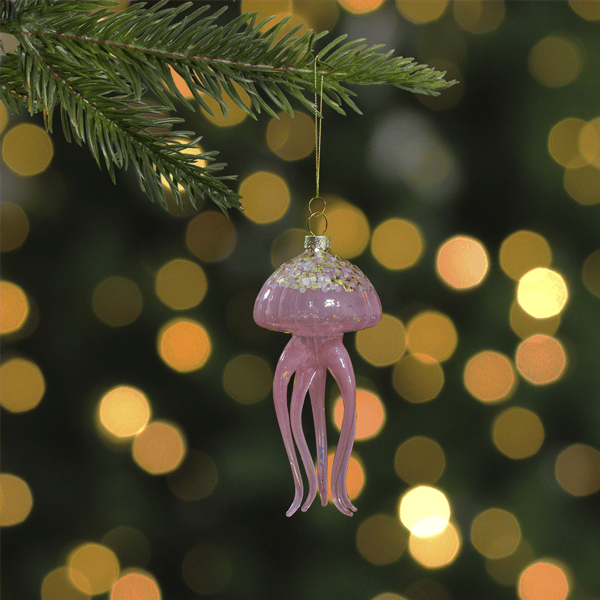 Northlight 4.75in. Transparent Jellyfish Glass Christmas Ornament