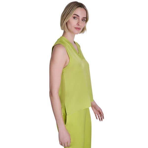Womens DKNY Solid V Neck Tank Top