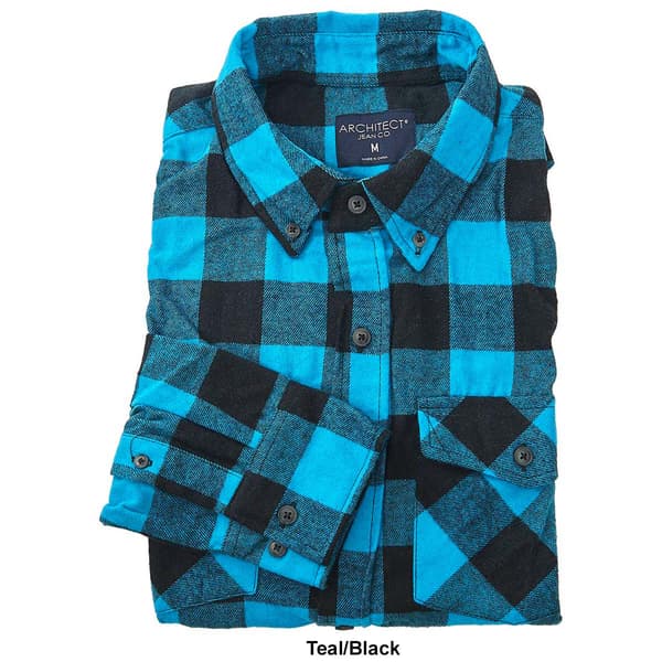 Young Mens Architect&#174; Jean Co. Checkered Plaid Flannel Shirt