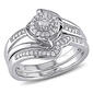 Loveblooms&#40;tm&#41; Sterling Silver Diamonds Bridal Ring Set - image 1