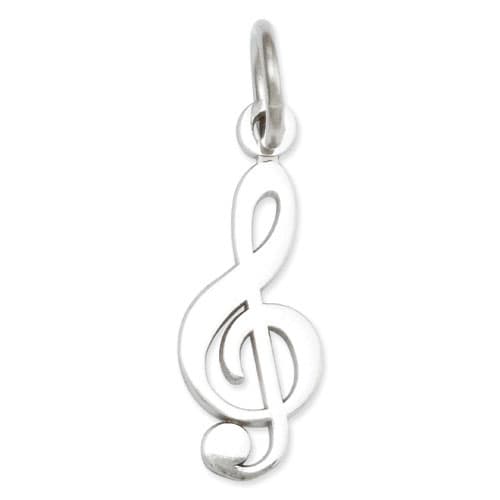 Gold Classics&#40;tm&#41; 14k. White-Gold Treble Cleft Charm - image 