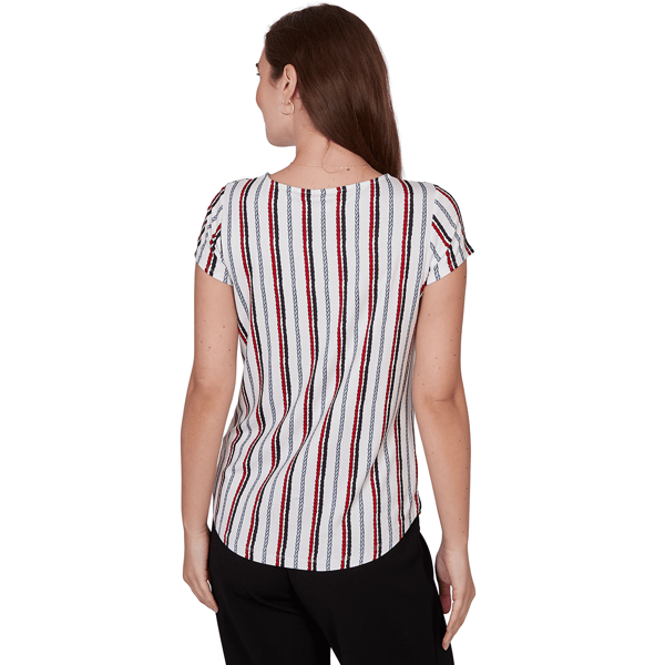 Womens Emaline Sapphire Serenade II Stripe Rope Blouse