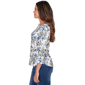 Womens Emaline Key Items 3/4 Sleeve Boat Neck Floral Tee - image 4