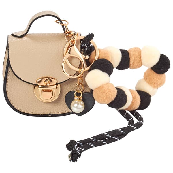 Posh + Pop Ivory Satchel Bag Charm with Coin Purse - image 