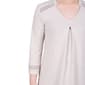 Womens NY Collection 3/4 Sleeve Split Neck Crochet Trim Blouse - image 6
