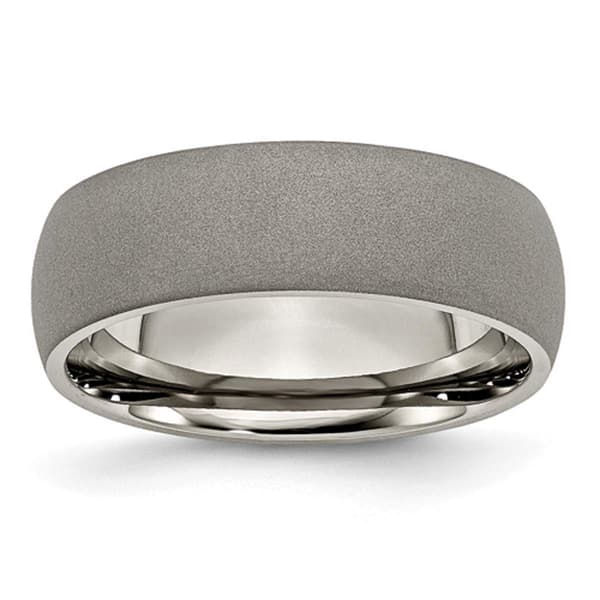Mens Endless Affection&#40;tm&#41; 7mm Titanium Stone Finish Wedding Band - image 