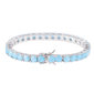 Saffron Sterling Silver Oval Tennis Bracelet with Blue Topaz - image 1