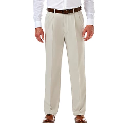 Mens Haggar&#40;R&#41; Cool 18&#40;R&#41; PRO Heather Classic Pleat Front Pants