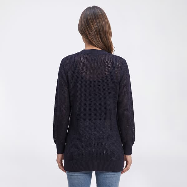Womens Architect® Long Sleeve V Neck Crochet Cardigan