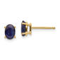 Gemstone Classics&#40;tm&#41; Yellow Gold 6mm. Blue Sapphire Earrings - image 1