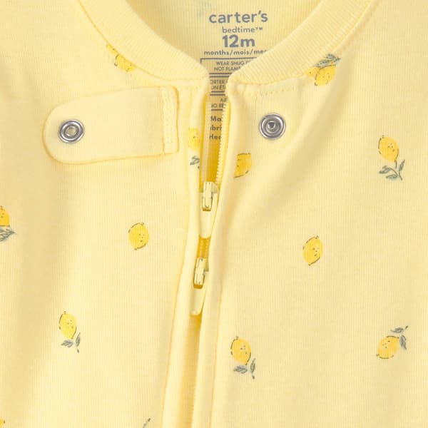 Baby Girl (12-24M) Carter''s® 1Pc Lemon Prt Cotton Footed Pajama