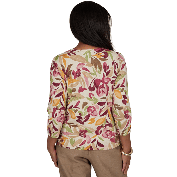 Petite Alfred Dunner Union Square Floral Painterly Blouse