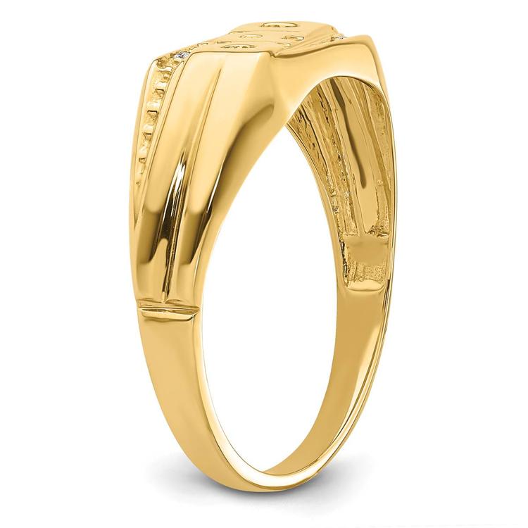 Mens Gentlemen’s Classics™ 14kt. Gold Diamond Slanted DAD Ring