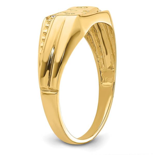 Mens Gentlemen’s Classics™ 14kt. Gold Diamond Slanted DAD Ring