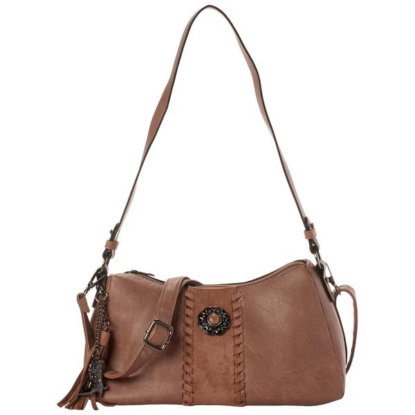 Sam & Hadley Suede Shoulder Bag with Charm