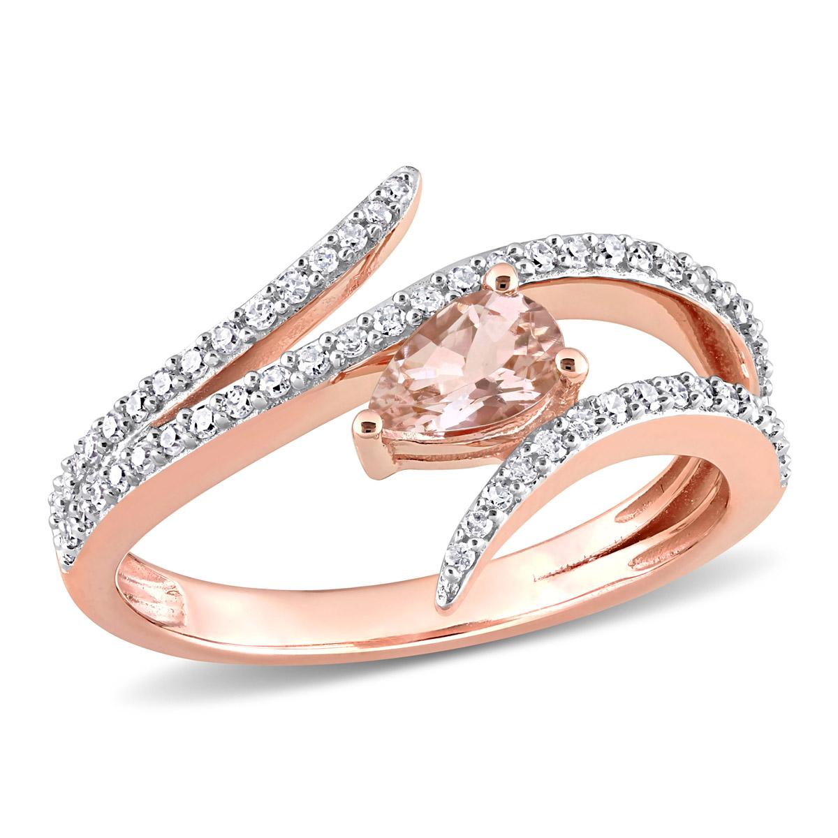 Gemstone Classics™ 10kt. Rose Gold Morganite & Diamond...