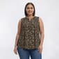 Plus Size Napa Valley Sleeveless Ditsy Floral Pleat Henley Blouse - image 2