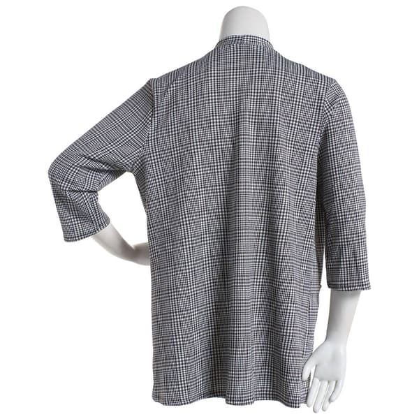 Plus Size NY Collection Long Sleeve Plaid Cardigan w/Pockets
