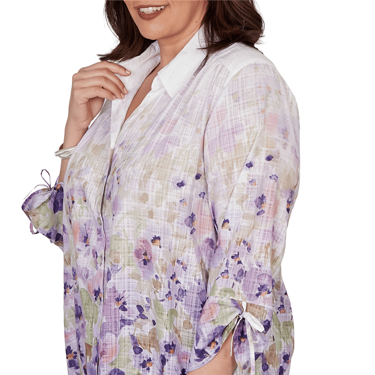 Plus Size Alfred Dunner Grand Bazaar Floral Button Down Blouse