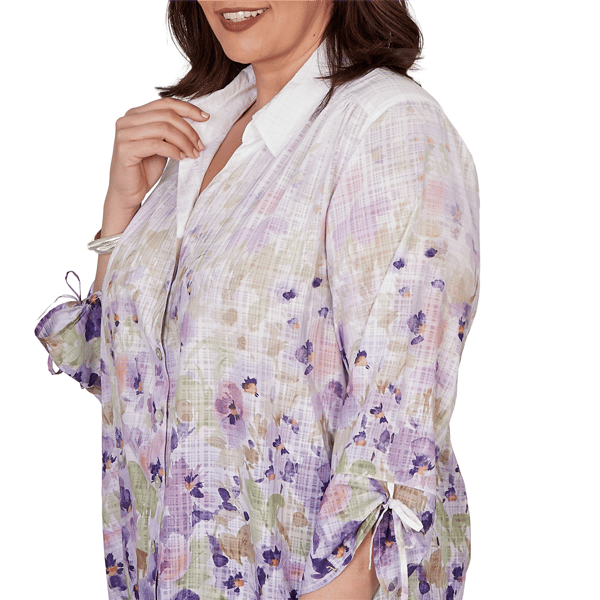 Plus Size Alfred Dunner Grand Bazaar Floral Button Down Blouse