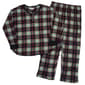 Womens Ellen Tracy Long Sleeve Plaid Pajama Set - Navy - image 1