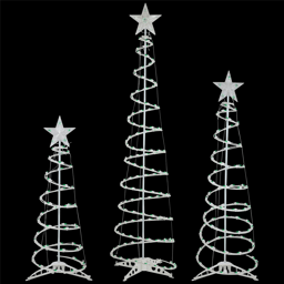Northlight Green Lighted Spiral Christmas Trees - Set of 3