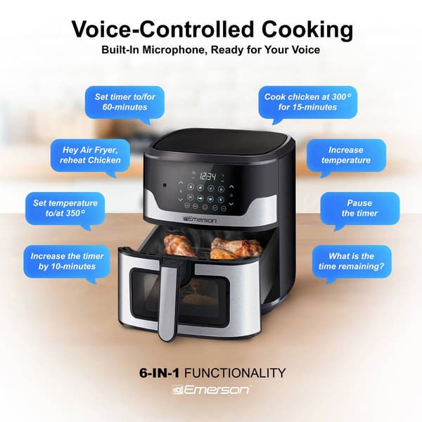 Emerson Smartvoice 5.3 Quart Air Fryer