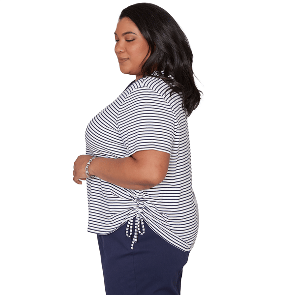 Plus Size Alfred Dunner Lady Liberty Embroidery Neck Blouse