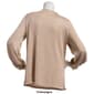 Womens NY Collection Long Sleeve Solid Metallic Hacci Blouse - image 2