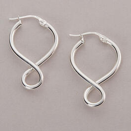 Polished Sterling Silver Infinity Drop Earrings