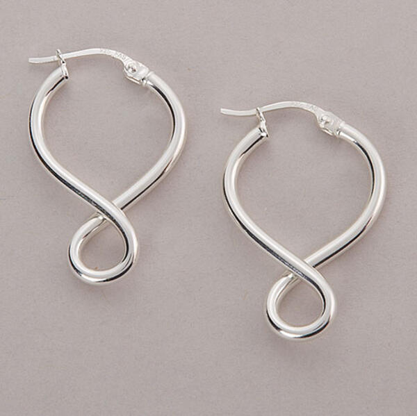 Polished Sterling Silver Infinity Drop Earrings - image 