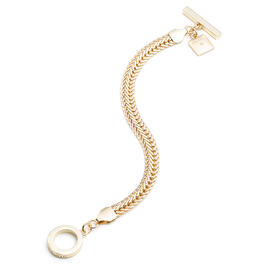 Anne Klein Gold-Tone Snake Chain Toggle Bracelet
