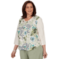Plus Size Alfred Dunner Indigo Girls Floral Sequin Blouse - image 3
