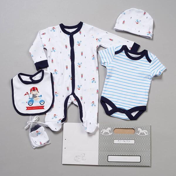 Baby Boy &#40;NB-6M&#41; Rock A Bye Baby 5pc. Bear on Scooter Hanging Set - image 