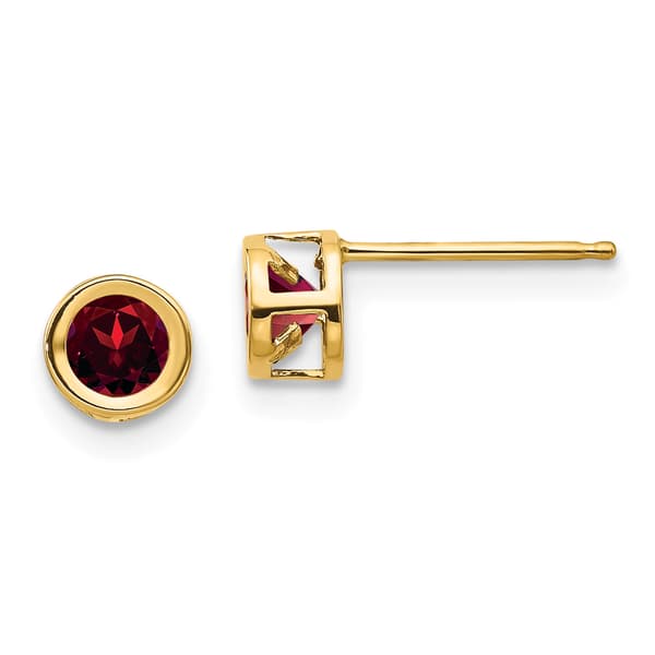 Gemstone Classics&#40;tm&#41; 14kt. Yellow Gold Garnet Stud Earrings - image 