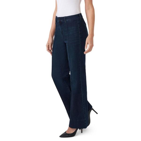 Womens Seven7 High Rise Pintuck Flare Leg Jeans