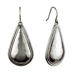Bella Uno Silver-Tone Large Teardrop Earrings