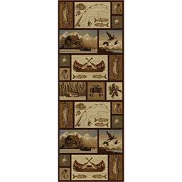 Tayse Nature Cabin Getaway Lodge Runner - Brown