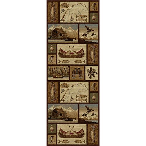 Tayse Nature Cabin Getaway Lodge Runner - Brown