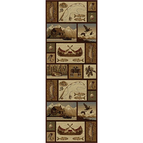 Tayse Nature Cabin Getaway Lodge Runner - Brown - image 