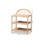 Baxton Studio Redell Bohemian Rattan 3-Tier Display Shelf - image 8
