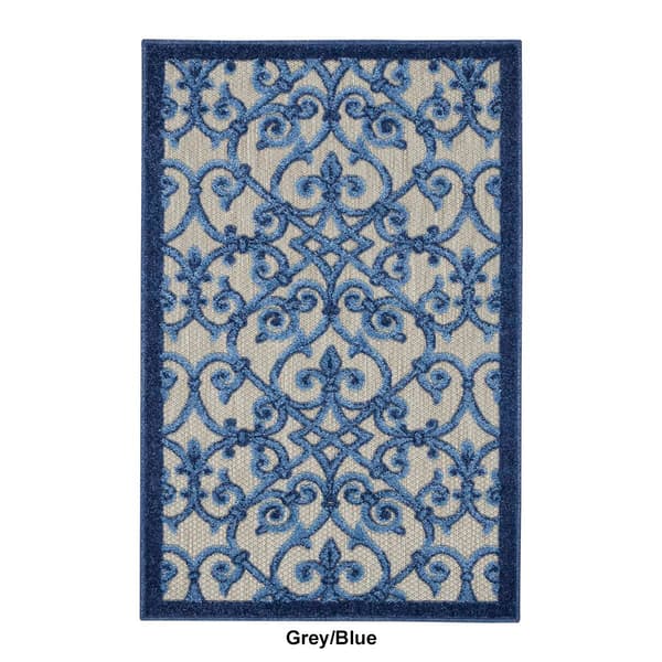 Nourison Aloha Scroll Contemporary Indoor/Outdoor Area Rug