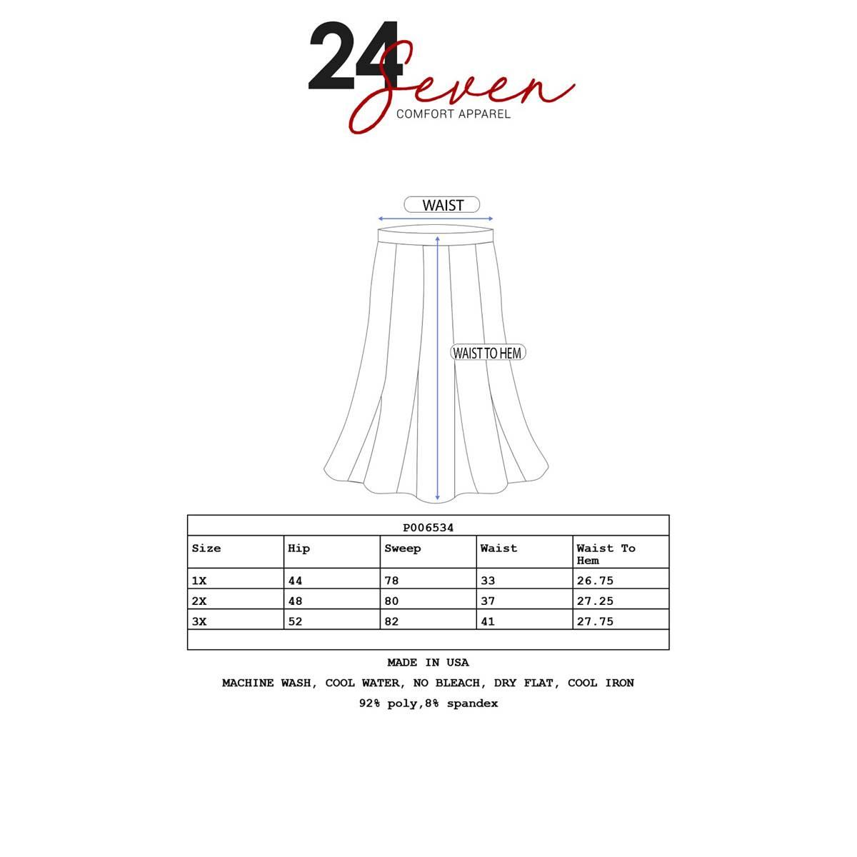 Plus Size 24/7 Comfort Apparel Solid Classic Skirt With Pockets