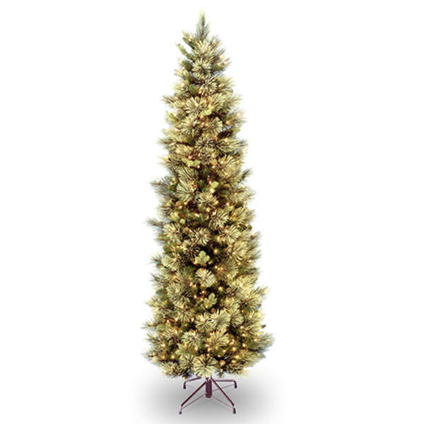 National Tree 9ft. Clear Pre-Lit Slim Carolina Pine Tree - image 