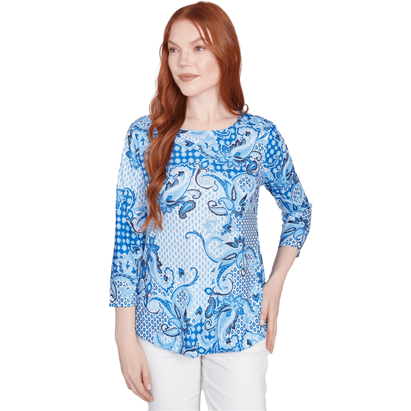 Women''s Mixed Pattern Sublimation Knit Top - image 