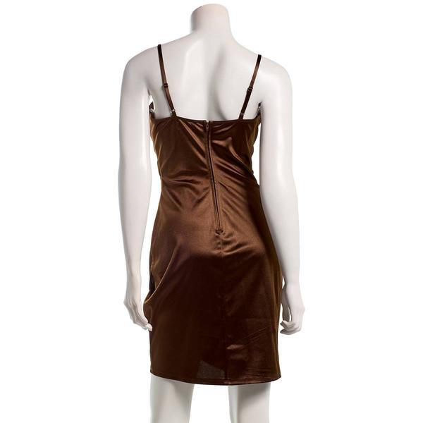 Juniors Emerald Sundae Stretch Satin Ruch Tulip Sheath Dress
