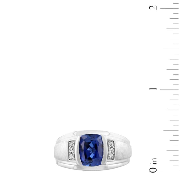 Mens Gentlemen''s Classics™ Created Blue & White Sapphire Ring