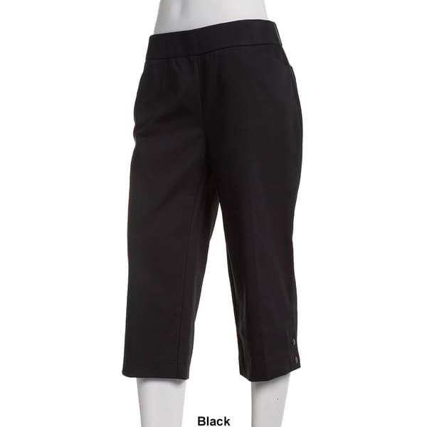 Petite Napa Valley Solid Cotton Super Stretch Snap Hem Capris